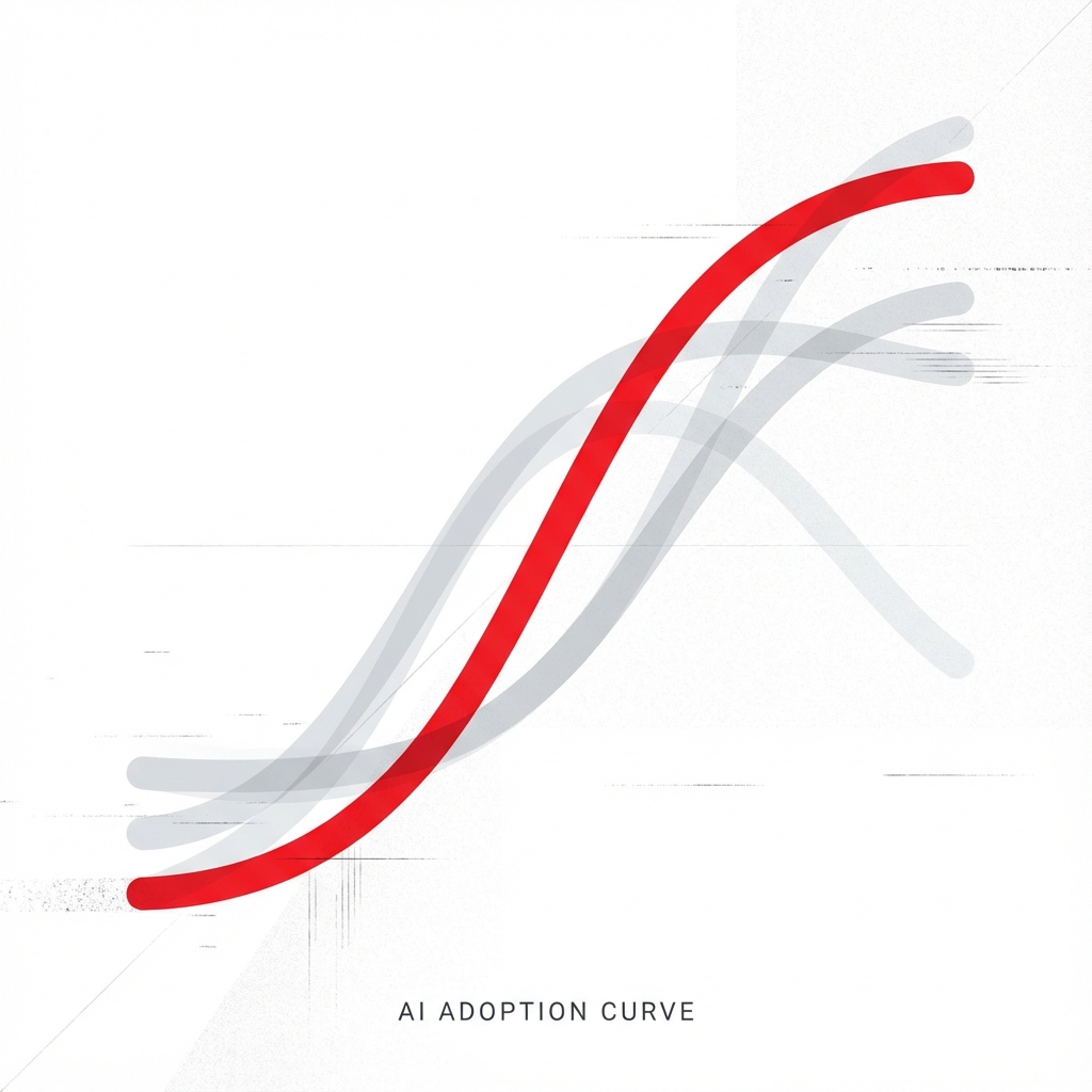 A chart showing overlapping S-curves of technology adoption.